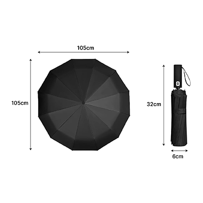 XIXILIA 23" Auto-Open 12 Panel Double Ribs Umbrella 09